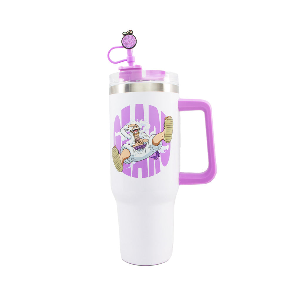 Termo Con Agarradera & Popote - Luffy Gear 5 (One Piece)