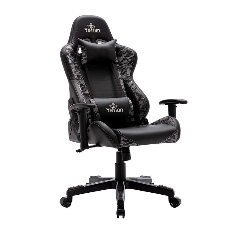 Yeyian Silla Gamer Ryuji Night Camouflage, hasta 150kg - Negro/Gris