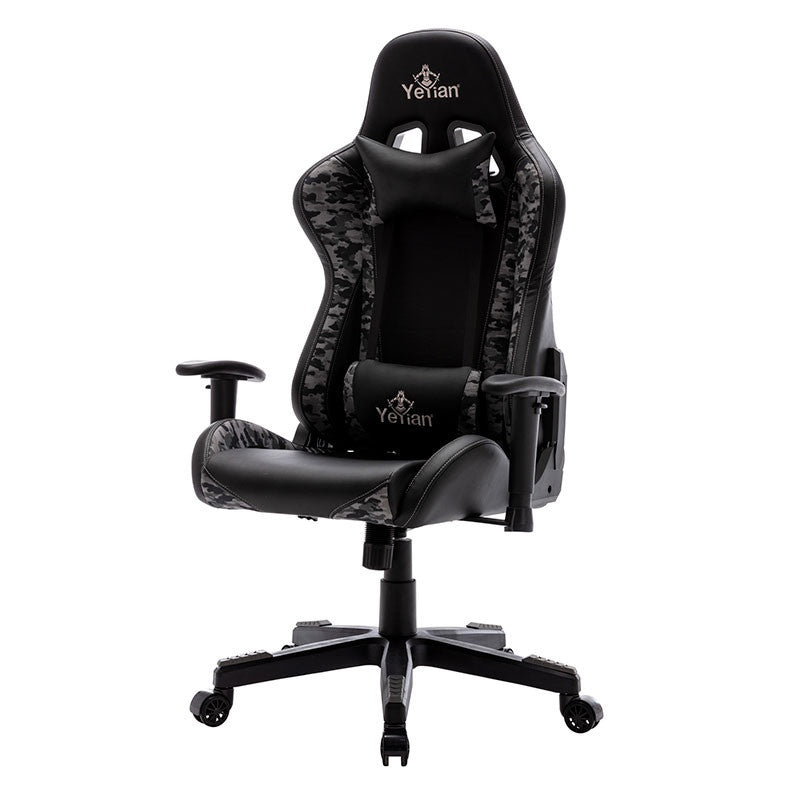 Yeyian Silla Gamer Ryuji Night Camouflage, hasta 150kg - Negro/Gris