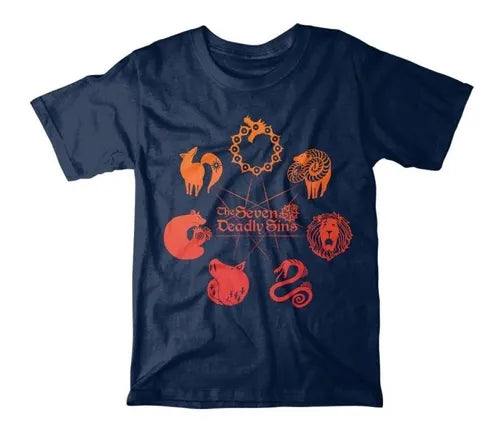 Playera The Seven Deadly Sins Azul con Logo