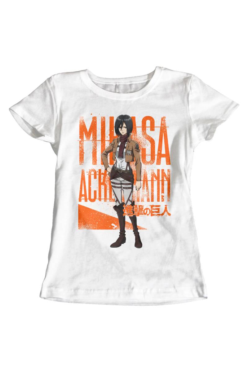 Playera Para Chava Attack On Titan Mikasa Ackerman - Blanco
