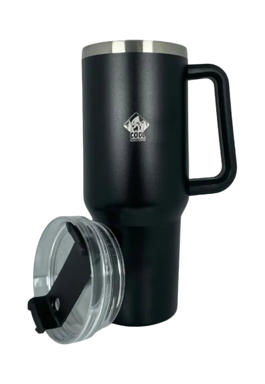 Termo Acero Inoxidable con Popote 1.1 L (Negro)