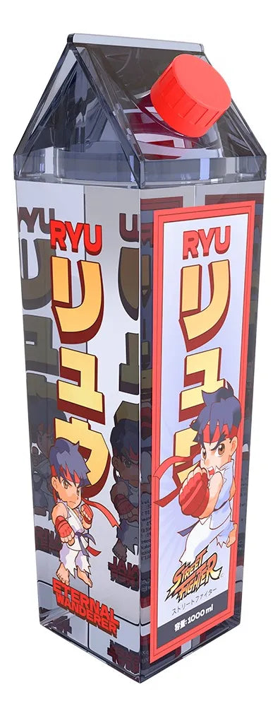 Botella De Agua Cuadrada 1 Lt Ryu - Street Fighter