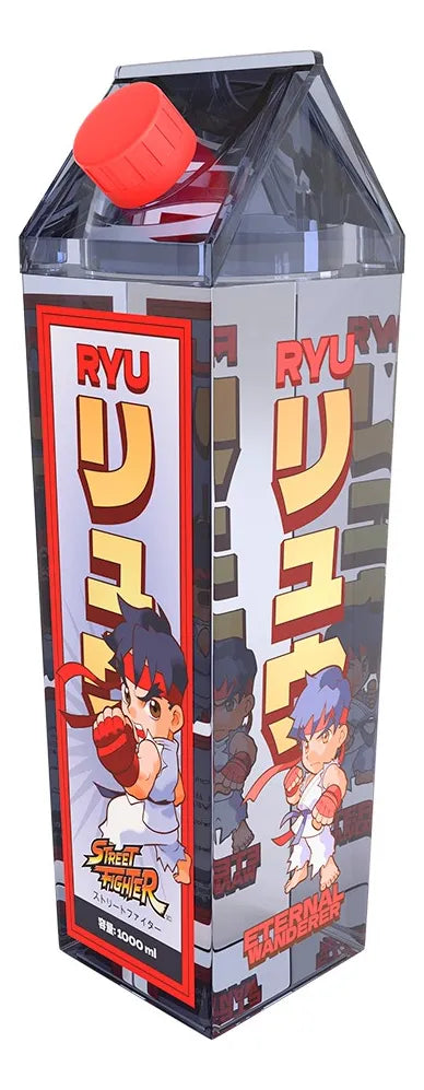 Botella De Agua Cuadrada 1 Lt Ryu - Street Fighter