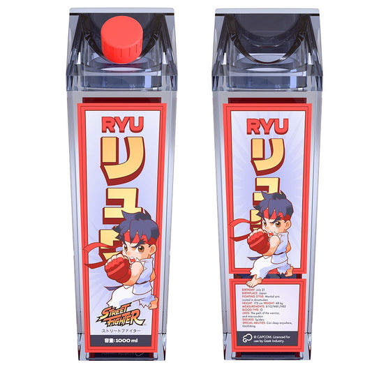 Botella De Agua Cuadrada 1 Lt Ryu - Street Fighter
