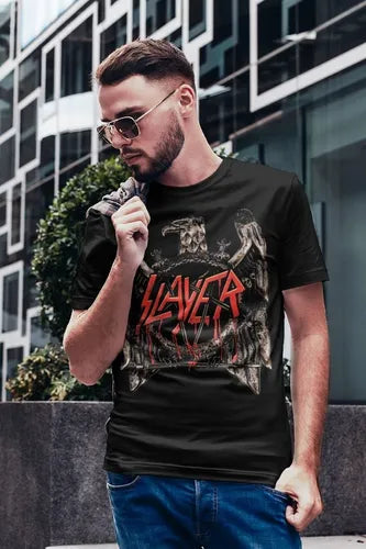Playera Slayer Águila - Negro