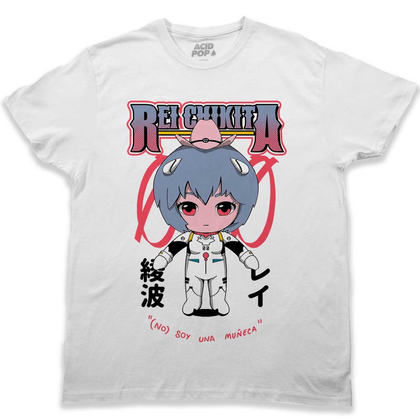 Playera Rei Chikita / Neon Genesis Evangelion - Blanco