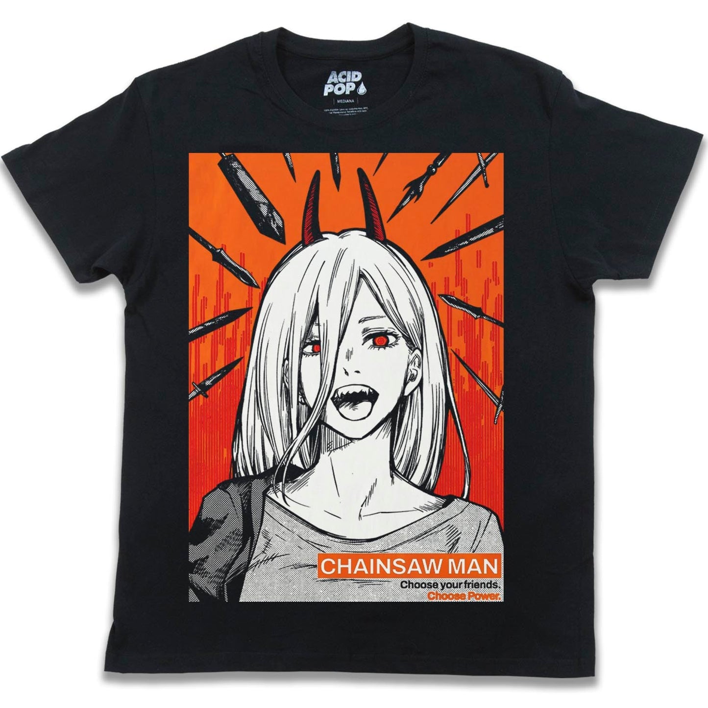 Playera Choose Your Power / Chainsaw Man - Negro